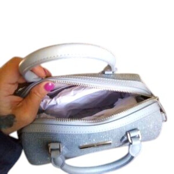 Kate Spade NEW “Madison” Studded Denim Small Dolly Duffle Bag Purse Crossbody - Picture 5 of 10